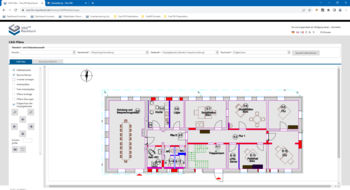 Darstellung von Raumbuch und Grundriss im Browser