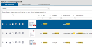 Freitextsuche innerhalb des Dokumentenmanagements