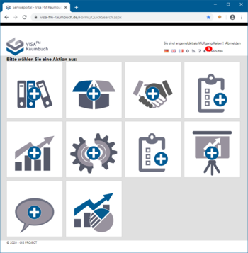 Das Serviceportal stellt die am häufigsten Funktionen bereit