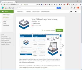 Die Auftrags-App kann im Google Play Store kostenlos heruntergeladen werden